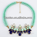 2014 ladies jewelry flower pendant multi strand faux pearl necklace